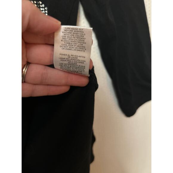 Women’s Pittsburgh Steelers Rhinestone V-Neck 3/4 Sleeve Shirt Black Gold – XS - Picture 6 of 9